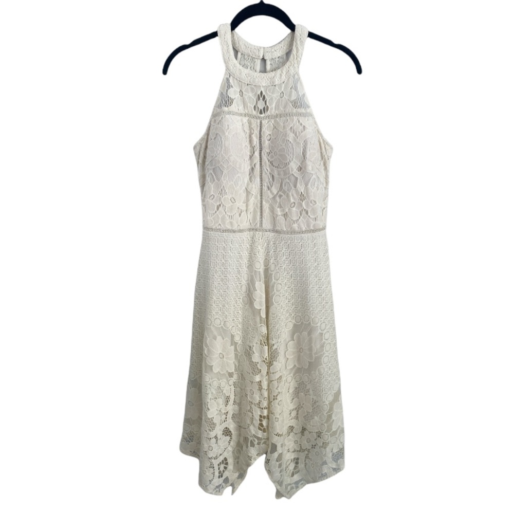 Guess sleeveless white lace midi dress size 6